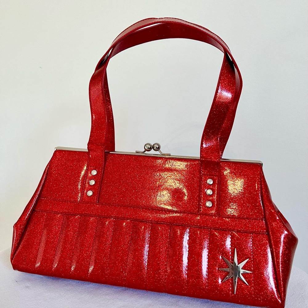 Lux de Ville limited edition Starlight Kiss glitter red retro purse